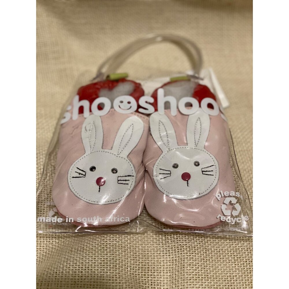 Pink Leather Baby Shoes Easter Bunny Rabbit Soft Sole 18-24m XL NEW Shooshoos - Picture 10 of 10